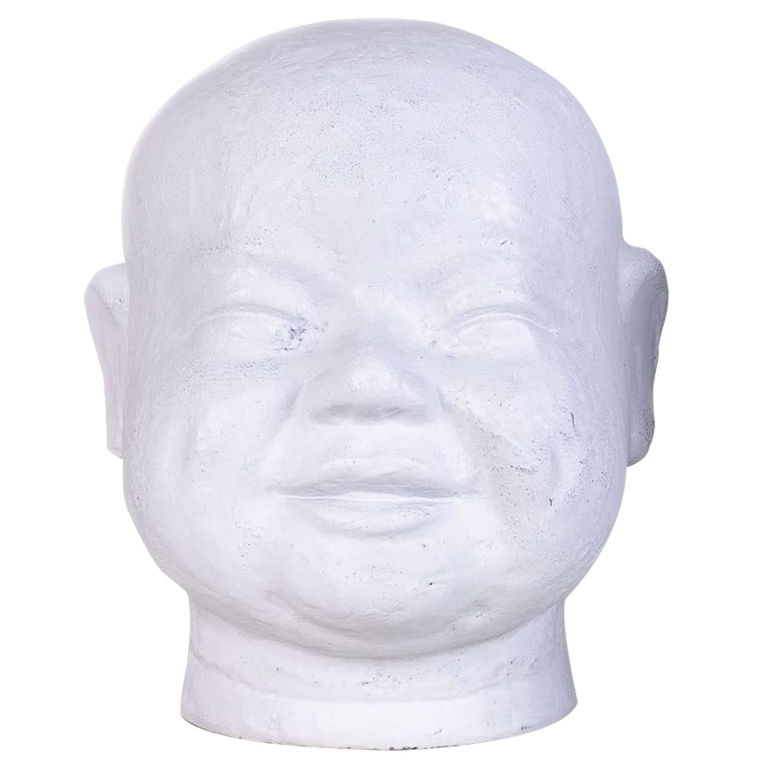 IDYL Moderne Skulptur Figur Terra Lachendes Baby | Weiss-matt | 20x18x21 cm | Dekoration für Wohnber