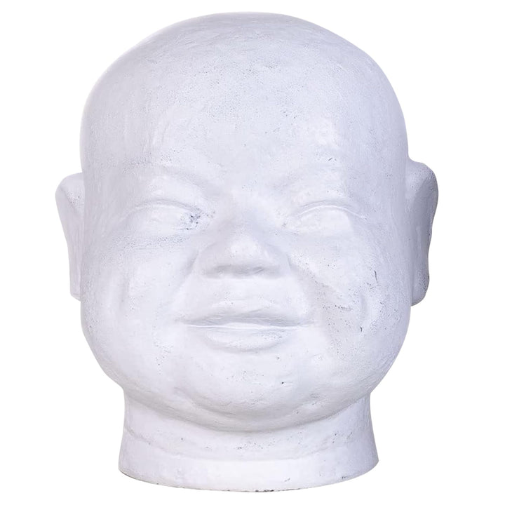 IDYL Moderne Skulptur Figur Terra Lachendes Baby | Weiss-matt | 20x18x21 cm | Dekoration für Wohnber