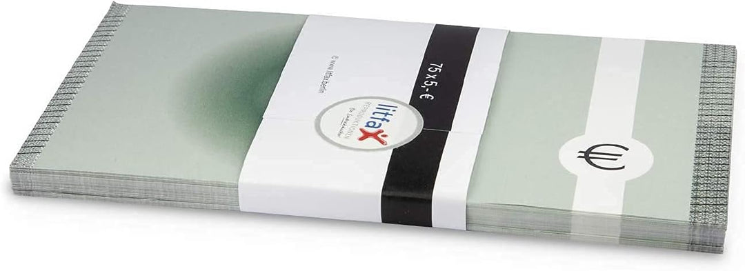 Litfax GmbH 5€ Euroschein/Euro-Geldscheine ca. 150x76 mm/banderoliert, je Pack. 75 Stück (5 PG) …, 5
