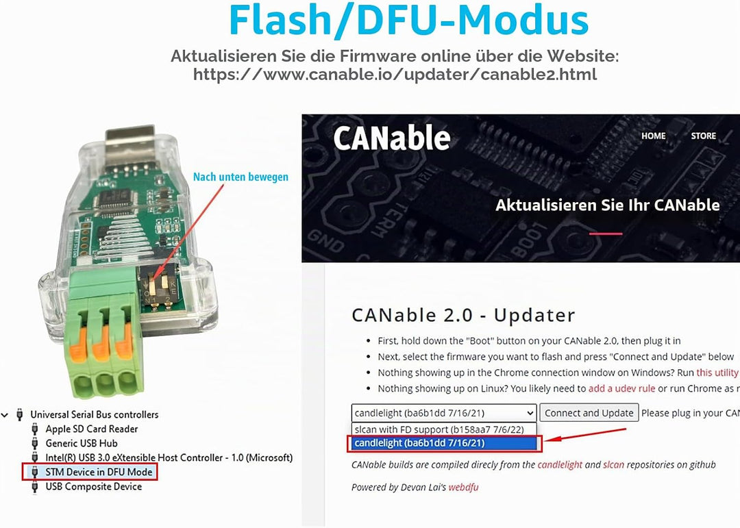 DSD TECH SH-C31A USB-zu-CAN-Adapter mit FD-Unterstützung basierend auf Canable 2.0