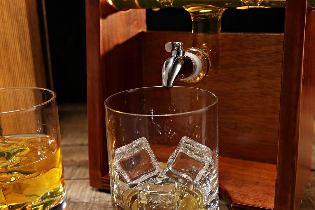 polar-effekt Whisky-Dekanter mit 2 Whiskygläser 320ml, Whiskey-Karaffe 1000ml Bleifreie Whisky Set m