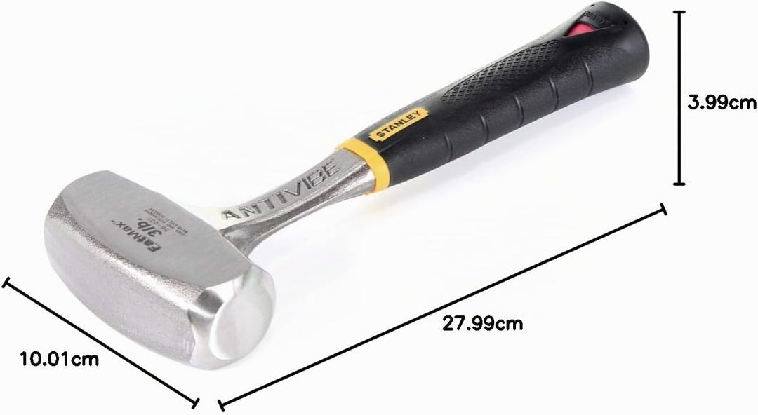 Stanley Fäustel Antivibe (vibrationsdämpfung, Stahlstiel, thermoplastischer Gummigriff, Kopflänge 10
