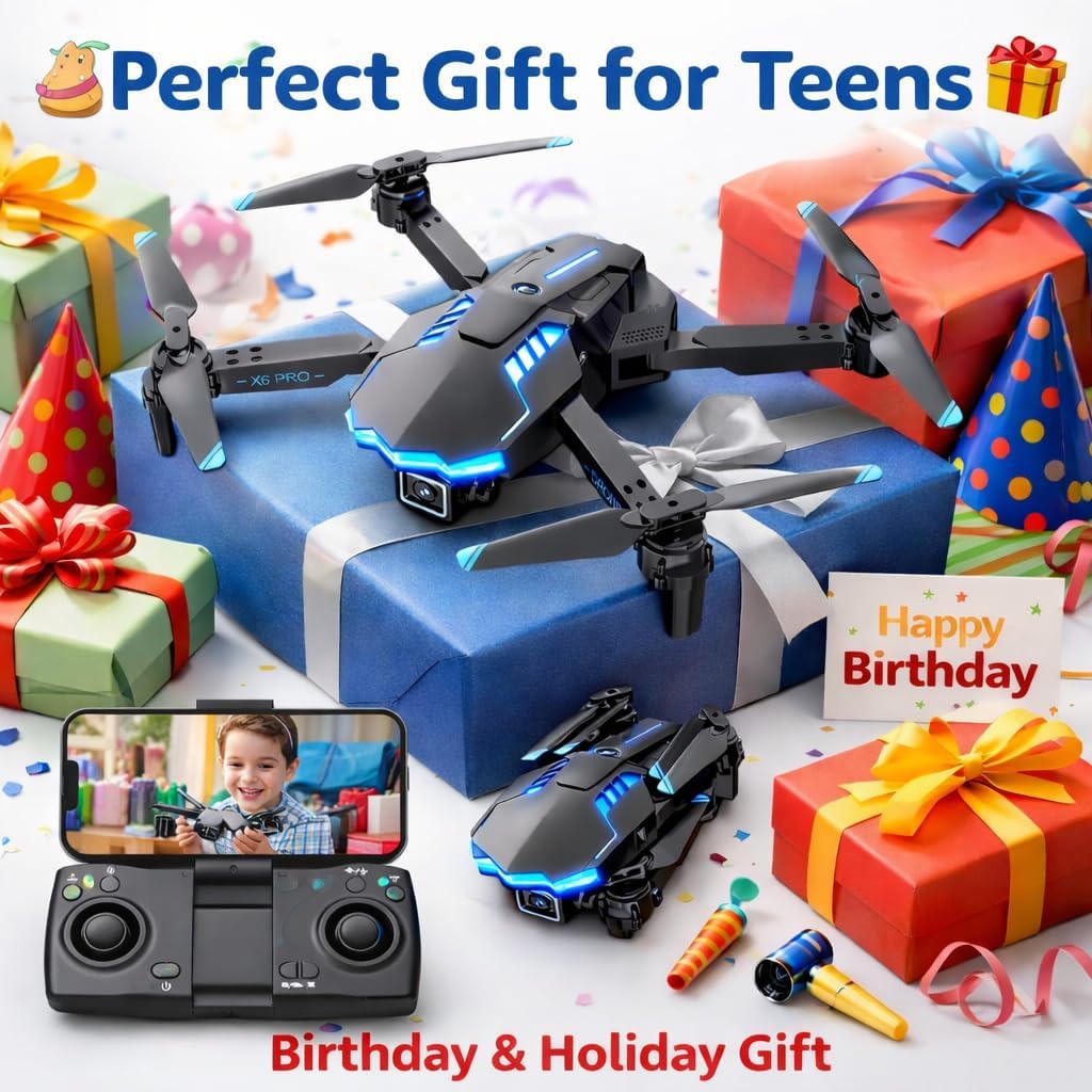 Drohne mit Kamera 1080P für Kinder Anfänger, Bürstenlosem Motor RC Quadcopter, Start mit einem Knopf