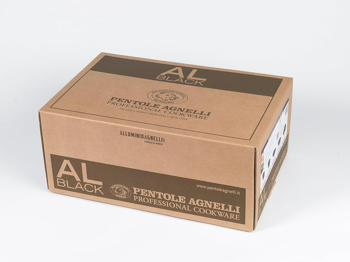 Pentole Agnelli ALSASETALBLACK2 Ganz schwarzes Kochgeschirrset für 2 Personen, 3 mm, 5 Stück, 2 Pers