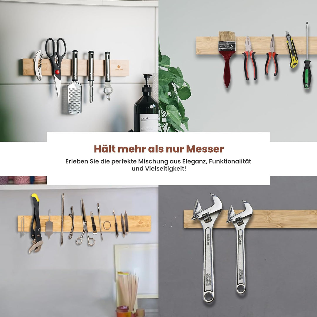 Exitoso® Magnetleiste Messer selbstklebend 40cm - Messerleiste ohne bohren mit 3M Klebeband - Bomben