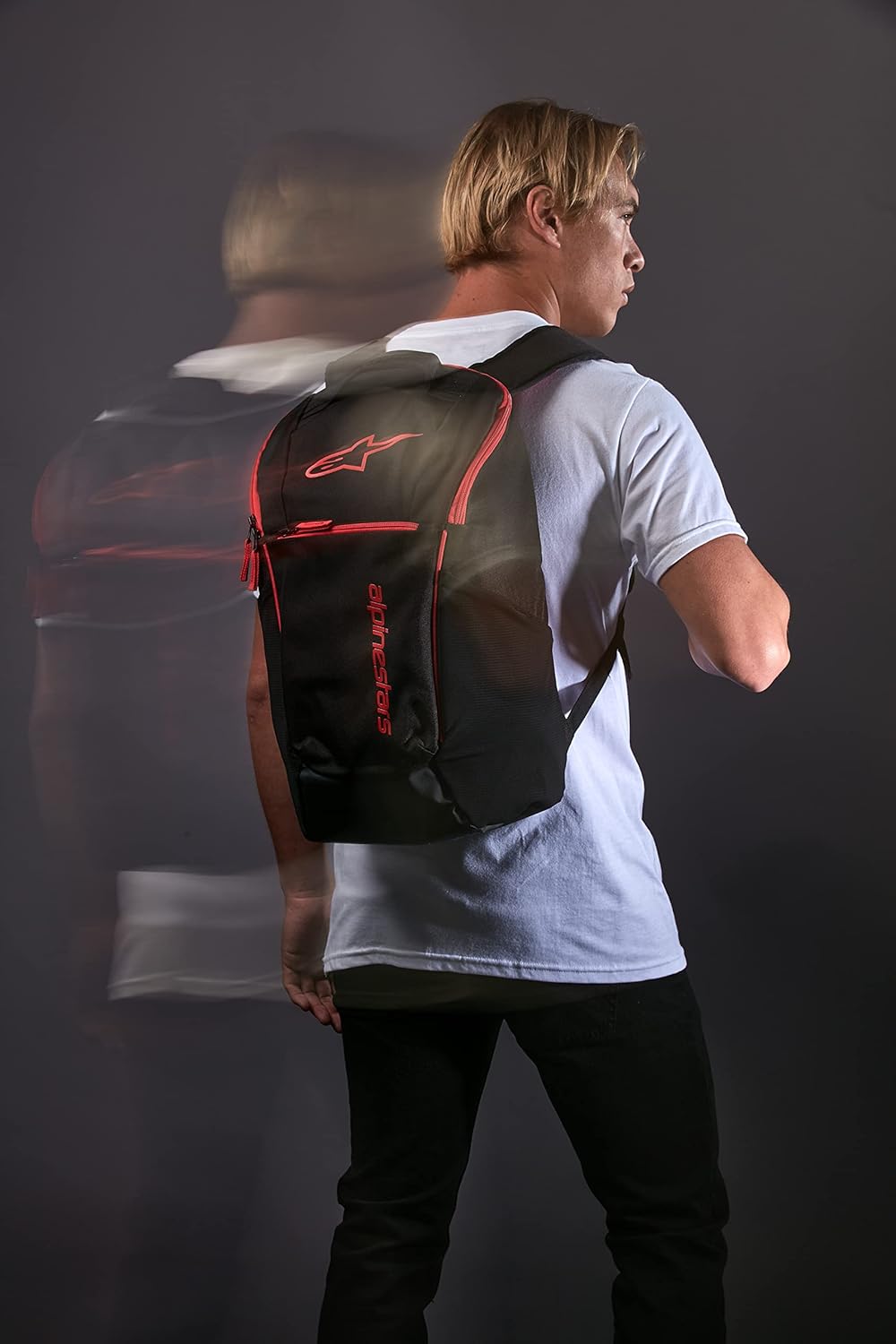 Alpinestars, Defcon V2 Backpack, Rucksack, Schwarz Rot, Os, Mann, 35 x 50 x 54 cm