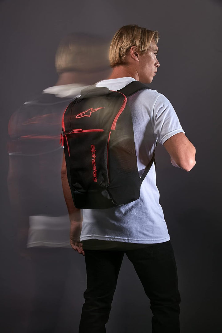 Alpinestars, Defcon V2 Backpack, Rucksack, Schwarz Rot, Os, Mann, 35 x 50 x 54 cm