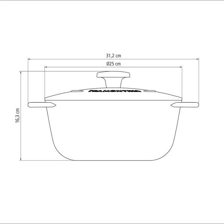 Tramontina Trento Bräter, Schmortopf aus Gusseisen, 24 cm, 4 Liter, Schwarz, 24 cm