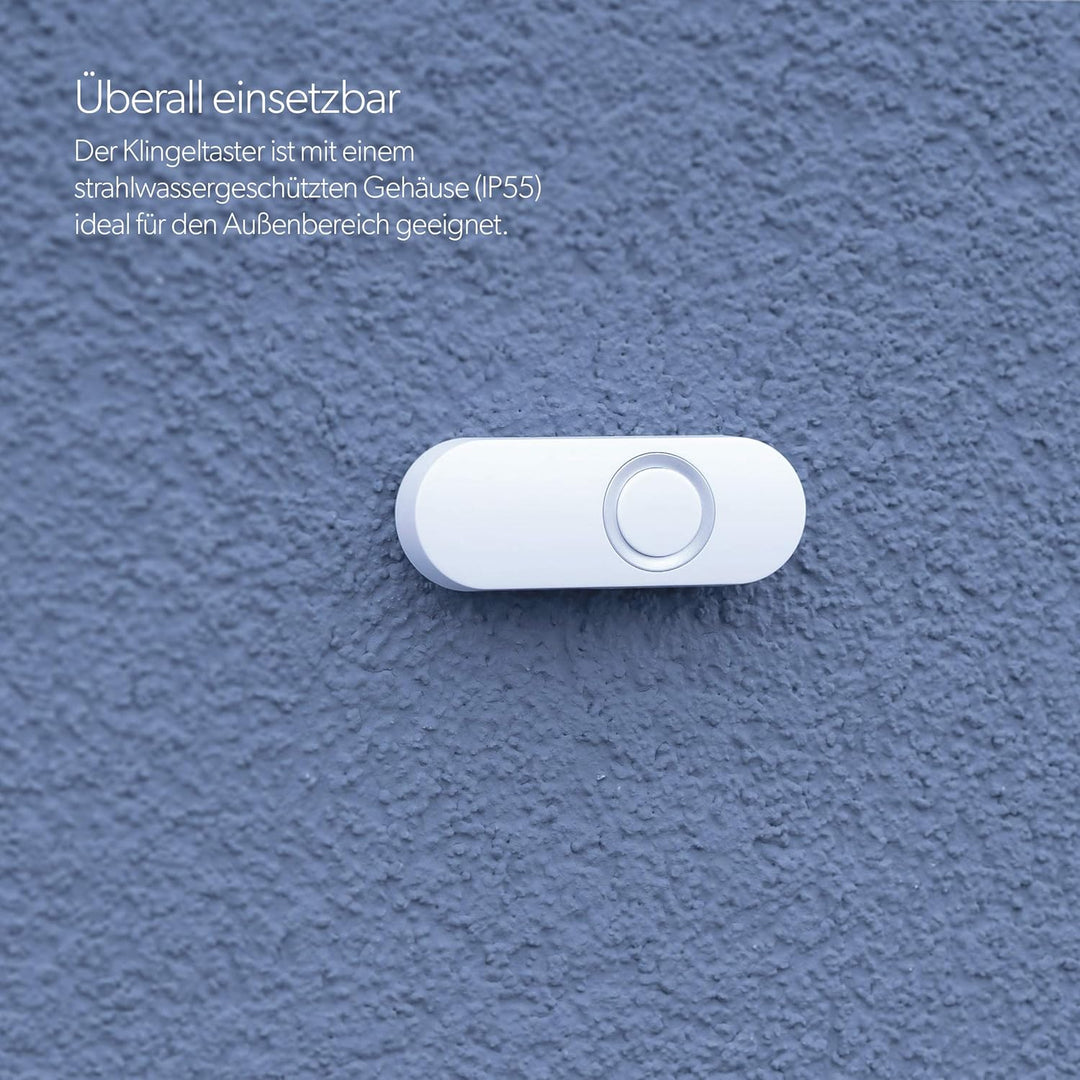 UNITEC Funk-Gong WDMP10 mp3, Türklingel, Aufspielen eigener Melodien, 4 Lautstärkestufen bis 110dB,