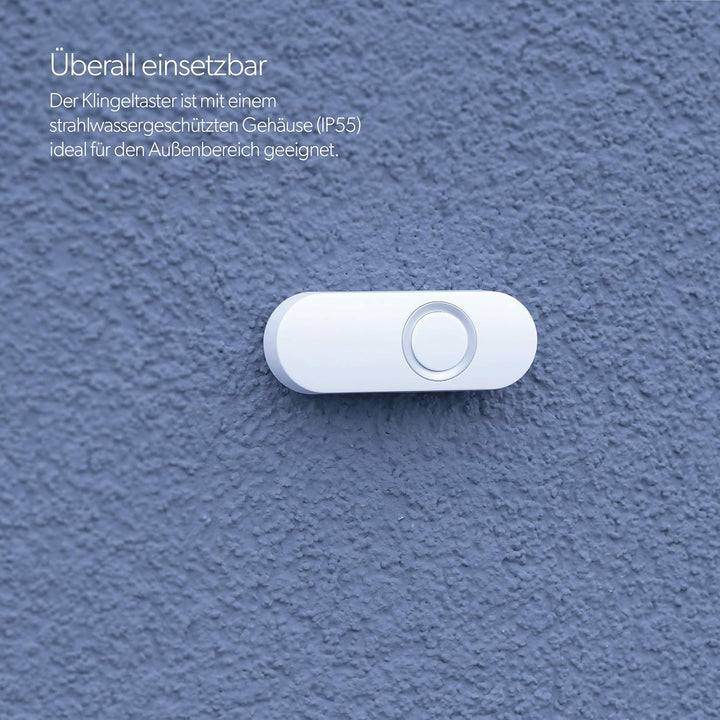UNITEC Funk-Gong WDMP10 mp3, Türklingel, Aufspielen eigener Melodien, 4 Lautstärkestufen bis 110dB,