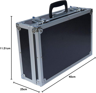 ECI® Aluminium Koffer Schwarz mit Würfelschaum Leer-Koffer Alukoffer Alu Box Werkzeugkoffer LxBxH 40