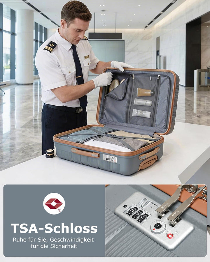 British Traveller Reisekoffer Mittelgross Koffer Trolleys Mittelgross Hartschalenkoffer 100% PP Hand