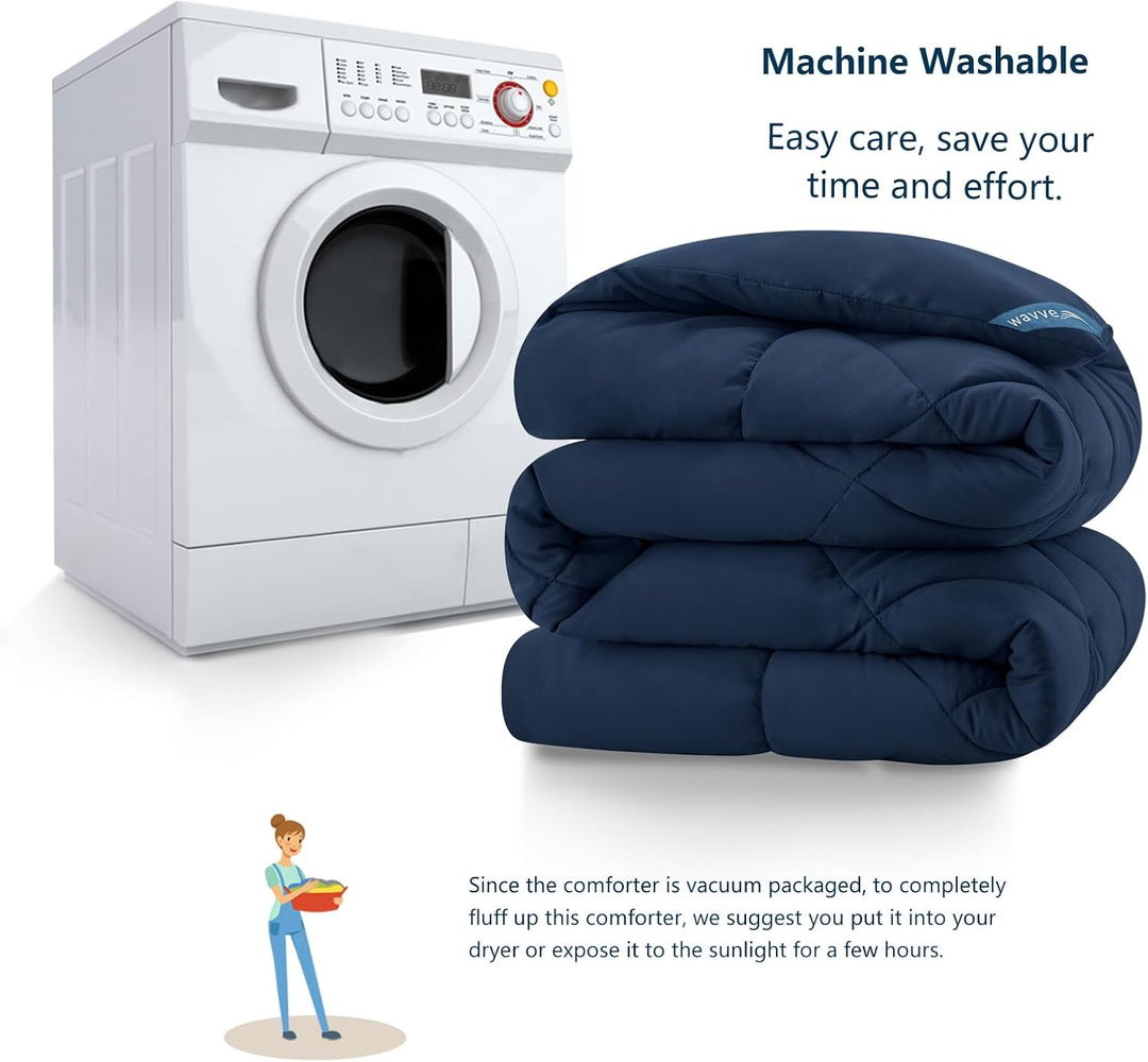 WAVVE Bettdecke 135x200 cm Ganzjahresdecke 4 Jahreszeiten, Steppdecke 300gsm Mikrofaser 135x200cm, S