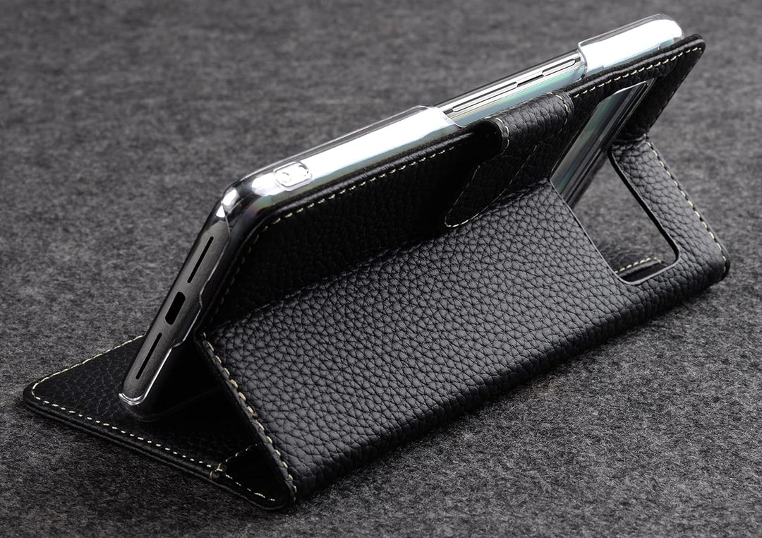 STILGUT Talis kompatibel mit Google Pixel 7 Hülle mit Kartenfach aus Leder, Wallet Case, Lederhülle