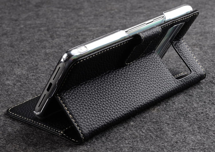 STILGUT Talis kompatibel mit Google Pixel 7 Hülle mit Kartenfach aus Leder, Wallet Case, Lederhülle