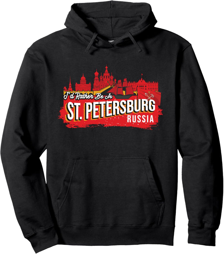 Ich wäre lieber in St. Petersburg Russland Vintage Souvenir Pullover Hoodie