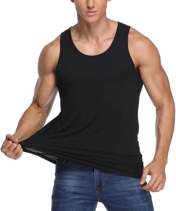 COLORFULLEAF 3/5er Pack Bambus V Ausschnitt T-Shirt Herren Stretch Unterhemd Männer Einfarbig Busine