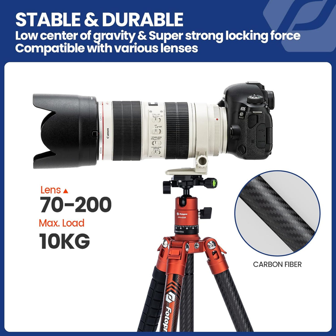 Fotopro X-Aircross 3 Reisestativ Kohlefaser 154cm mit Einbeinstativ 360 Panorama Kugelkopf Stabil 0.