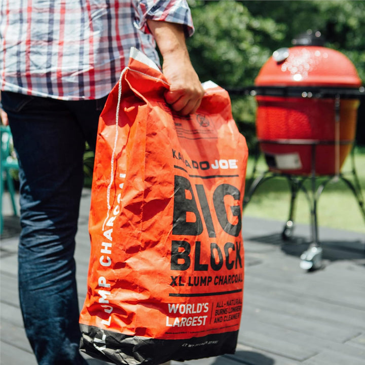 Kamado Joe 9.1kg XL Natürliche Wiederverwendbare Stückholzkohle für BBQ, Räuchern, Grillen. Lange Le