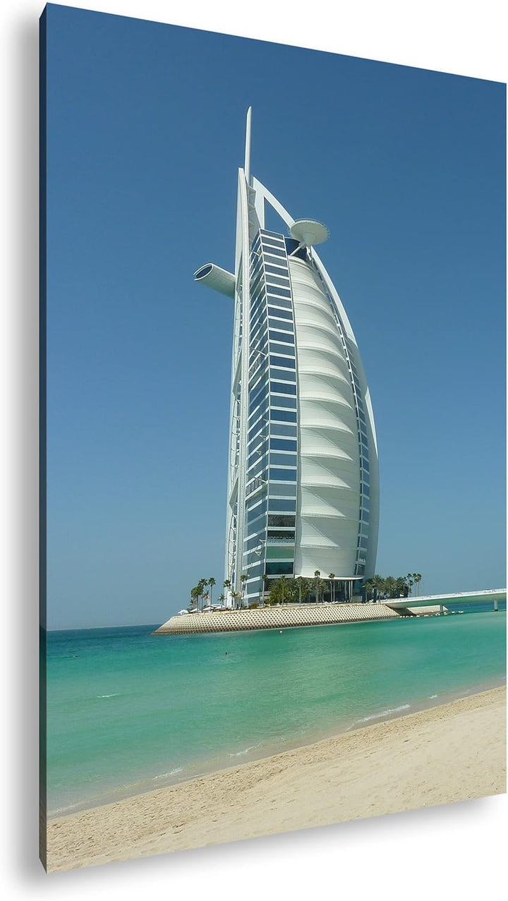 deyoli gigantisches Gebäude in Dubai im Format: 80x60 als Leinwandbild, Motiv fertig gerahmt auf Ech