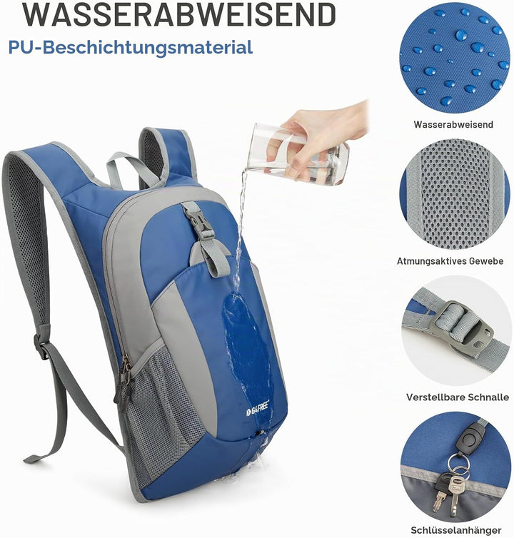 G4Free Kleiner Rucksack 12L Faltbarer Leichter Wanderrucksack Damen Herren Daypack für Outdoor Wande