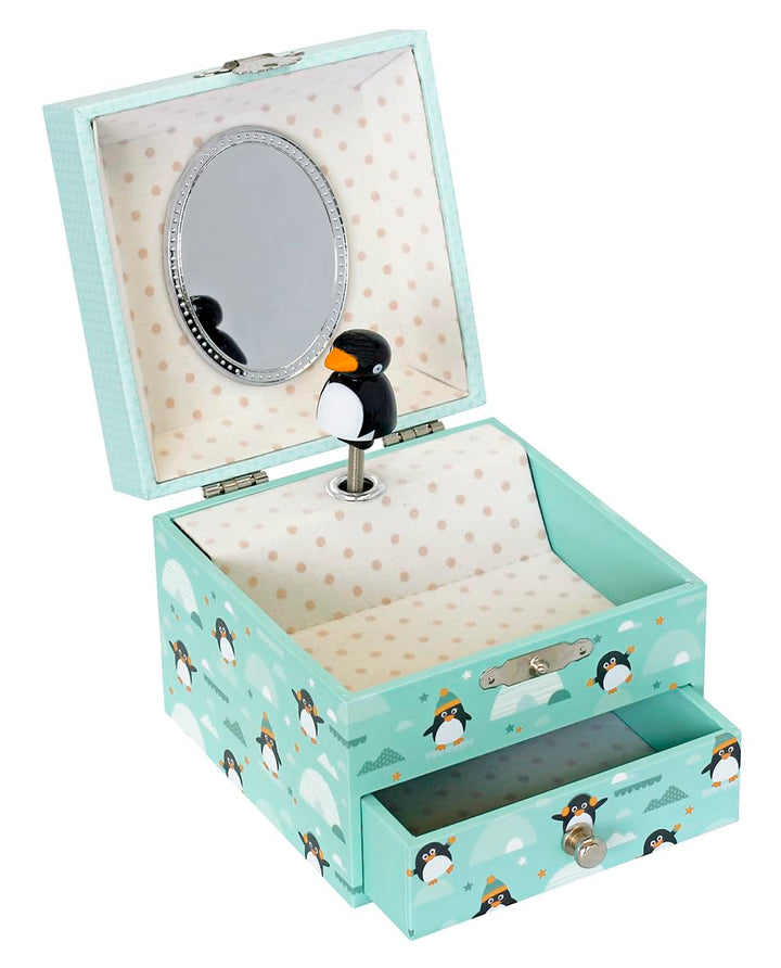 Trousselier - Pinguin - Schatzkiste & Musikschmuckdose - Spieluhr - Ideales Kindergeschenk - Phospho