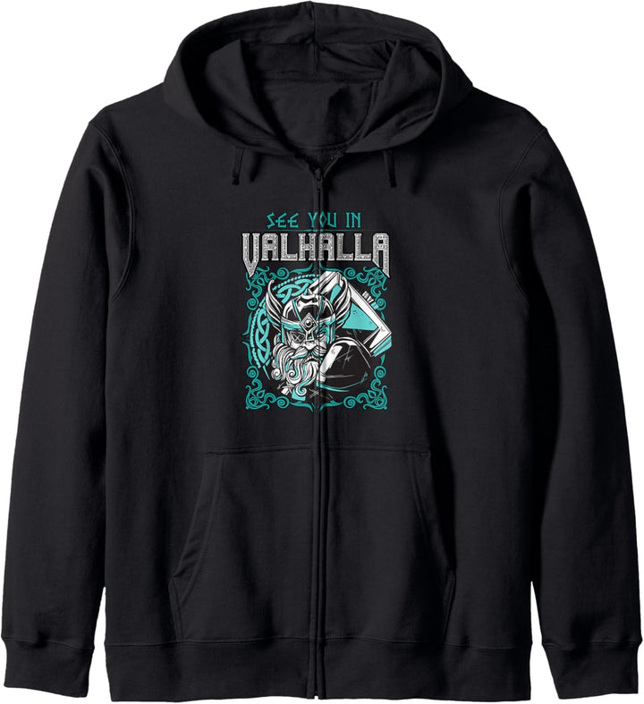 See you in Valhalla Wikinger Krieger Nordmänner Kapuzenjacke