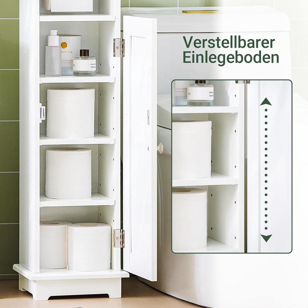 SoBuy FRG177-W Freistehend weiss Toilettenrollenhalter Toilettenpapieraufbewahrung Badregal Toilette