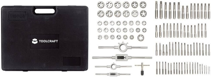 TOOLCRAFT TO-9913164 gehärteter legierter Stahl, Wolframstahl Gewindebohrer- und Schneideisensatz DI