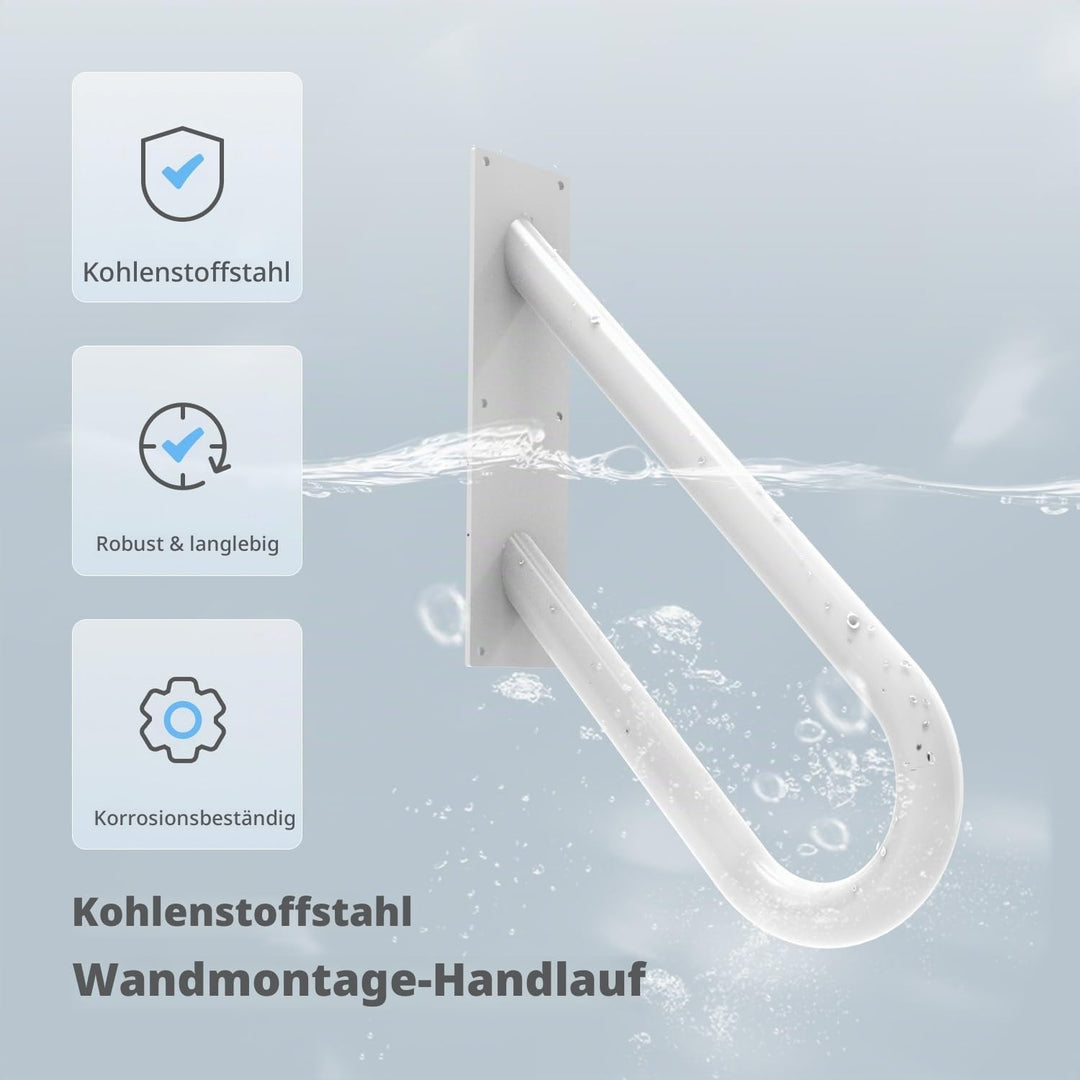 YEOOE Wandhalterung Handlauf Treppe, U-förmiger Handgeländer für 1 bis 2 Stufen, Treppengeländer für