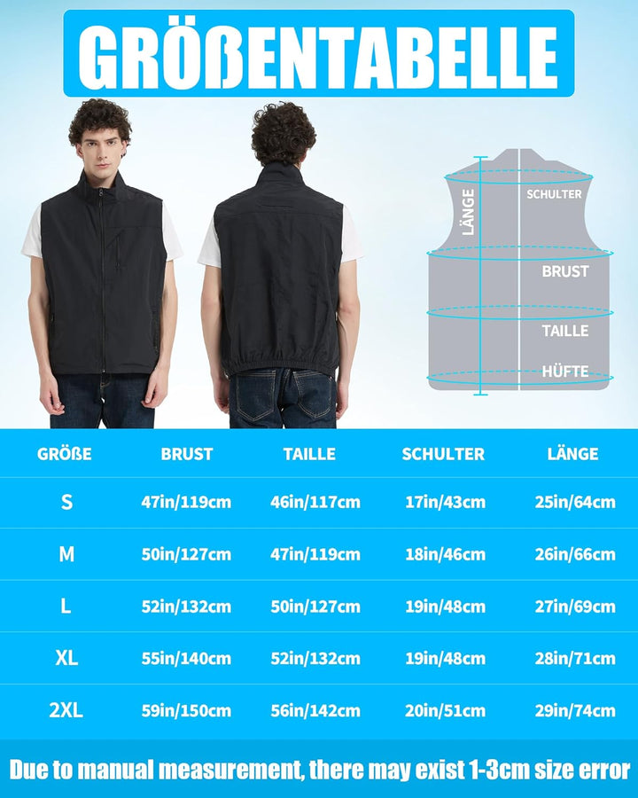 Lvkakmox Kühlweste für Herren und Damen mit 24 Eispacks, 6 Kühlzonen - Arbeitsweste, Sport Ice Cooli