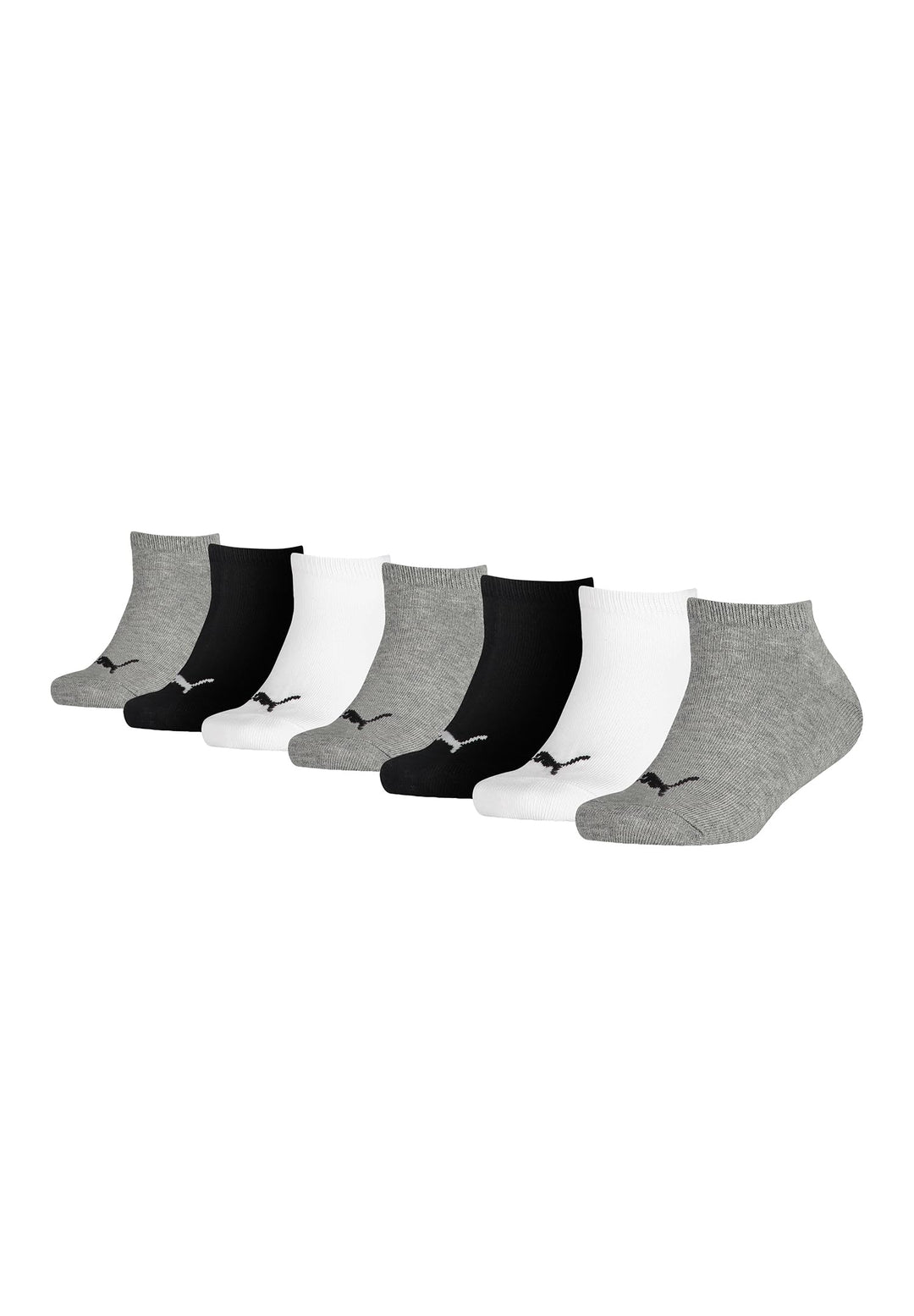 PUMA KIDS INVISIBLE Unisex Socken Sneaker für Mädchen und Jungen 7 Paar grey-white-black 35-38, grey
