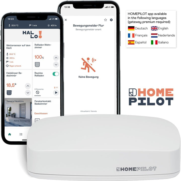 HOMEPILOT - Bewegungsmelder smart | Smart Home Bewegungsmelder mit Treppenhausfunktion für Innen - R