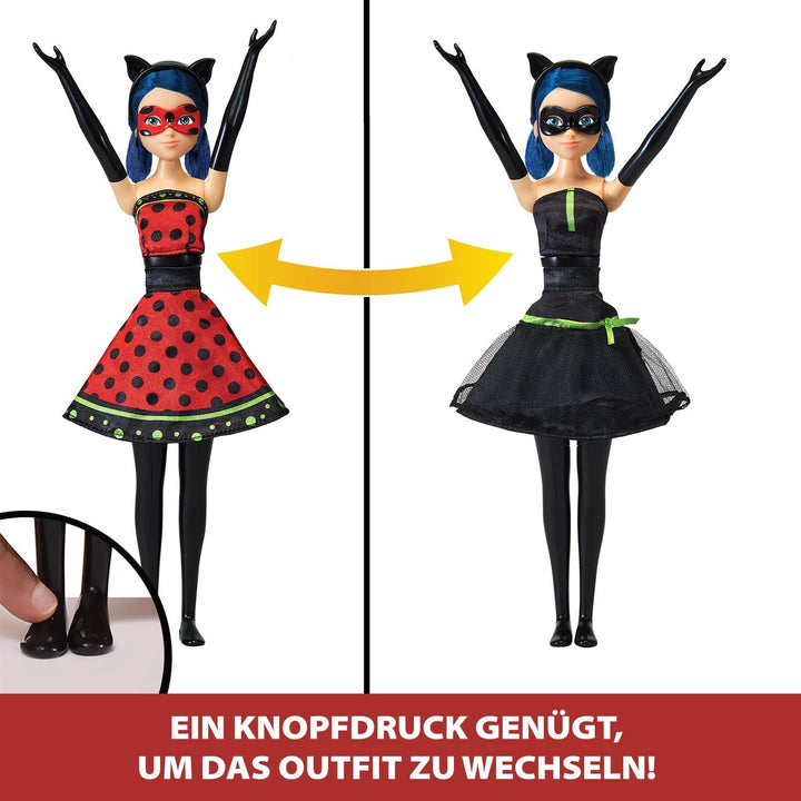 BANDAI - Miraculous - Verwandlungspuppe Ladybug - 26 cm Puppe, die Sich in Lady Noire und Bug Noire