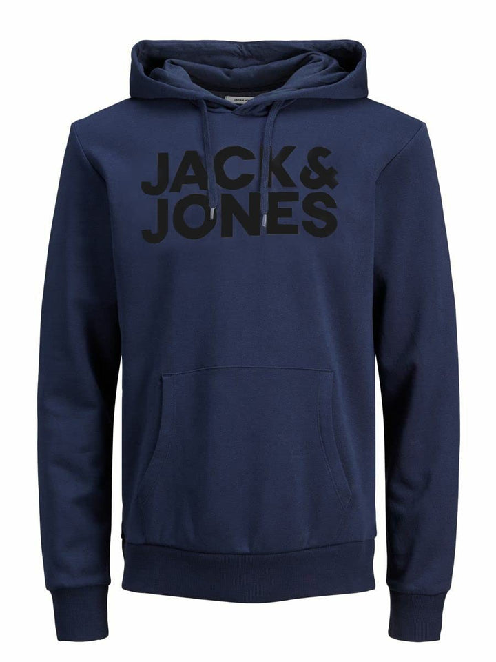 JACK & JONES Herren Jjecorp Logo Sweat Hood Noos Kapuzenpullover XS Navy Blazer/Print Black, XS Navy