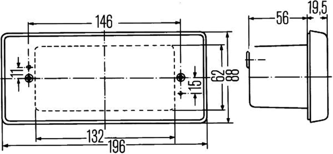 HELLA - Bremsleuchte - Halogen - Einbau - Lichtscheibenfarbe: rot - links/rechts - 2DA 003 734-011