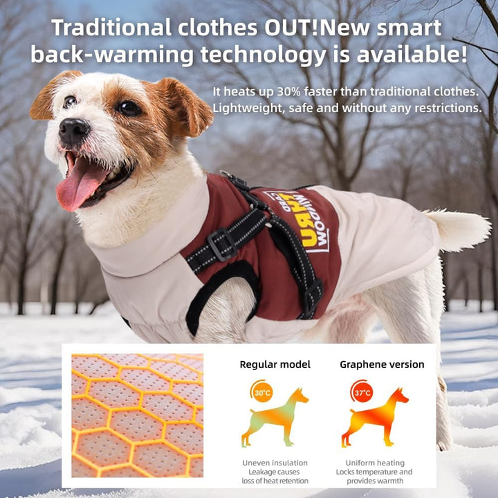 Hundemantel Winter Hundejacke Haustier Skifahren Kostüm Wasserdicht & Winddicht,Ärmellose Baumwolle