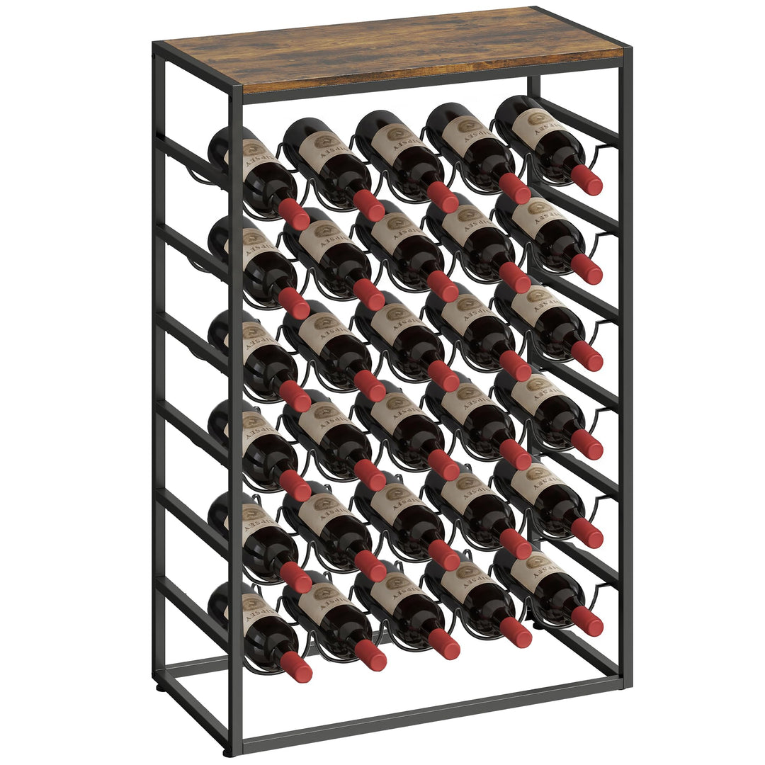 HOMCOM Weinregal für 30 Flaschen Flaschenregal freistehender Flaschenhalter Weinflaschenhalter aus M