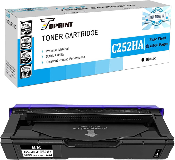 TOPRINT Kompatible Tonerkartusche SP C252 C262 C252HA C262HA Schwarz Hohe Kapazität 6500 Seiten Rico