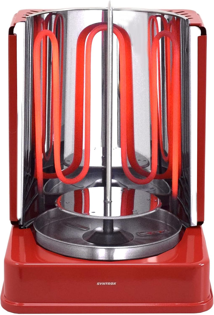 Syntrox Germany Vertikal-Multigrill Dönergrill Gyrosgrill Schaschlikgrill Rotisserie Hähnchengrill R