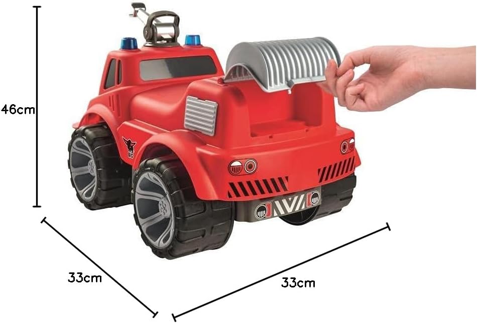 BIG - Power-Worker Maxi Firetruck - grosses Spielzeug Auto mit Wasserspritze, Reifen aus Softmateria