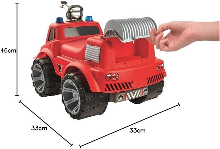 BIG - Power-Worker Maxi Firetruck - grosses Spielzeug Auto mit Wasserspritze, Reifen aus Softmateria