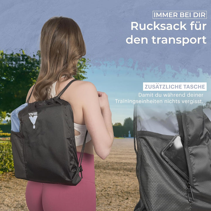 YoVibe® Yoga Matte 183x60x0,6 cm gross– Yogamatte rutschfest, extra dick, aus TPE mit Tasche & Handt
