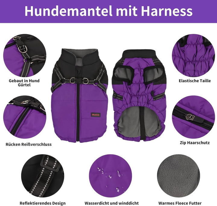 Hundemantel Hundejacke Winter Wasserdichter Hundemantel Kleiner Hundemantel Welpen Harness Hundemant