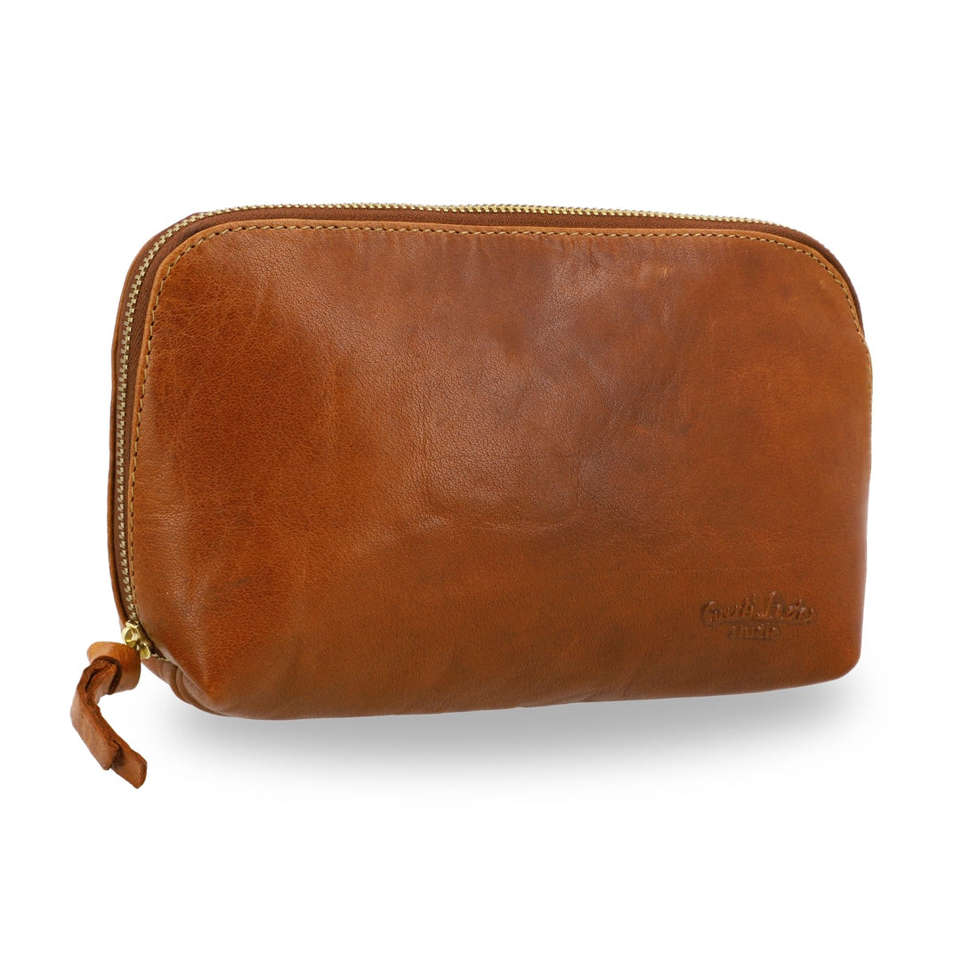 Gusti Waschtasche Leder - Eli Damen und Herren Kulturtasche Kulturbeutel Kosmetiktasche Ledertasche