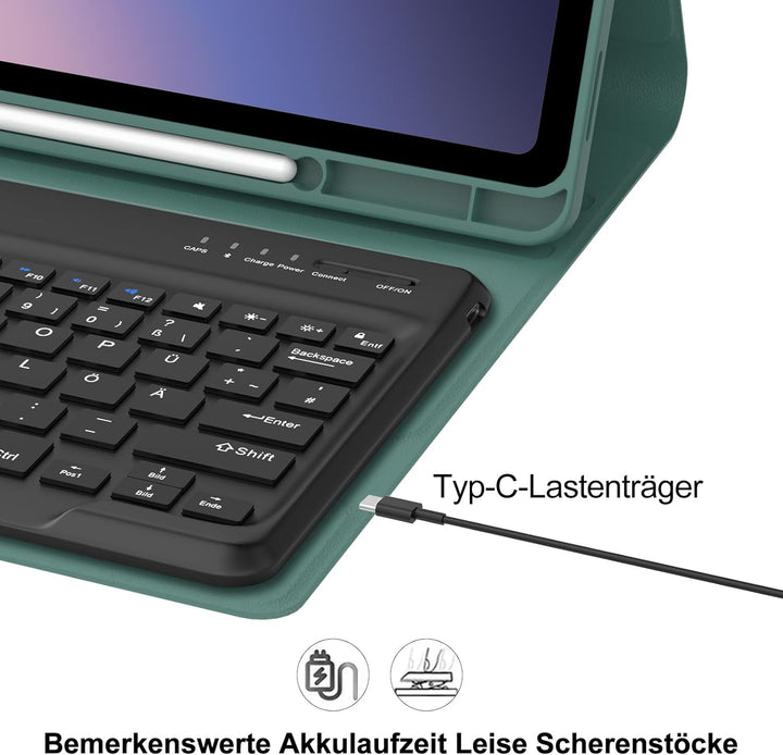 SENGBIRCH Tastatur Hülle für Samsung Galaxy Tab S10 Ultra 14,6 Zoll 2024 - Deutsche QWERTZ Tastatur,