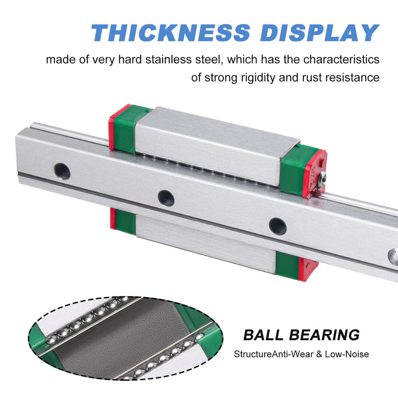 400mm Linearführung Führungsschiene, MGN12 Linearschiene Führungsschienen Linearlager Linear Rail Li