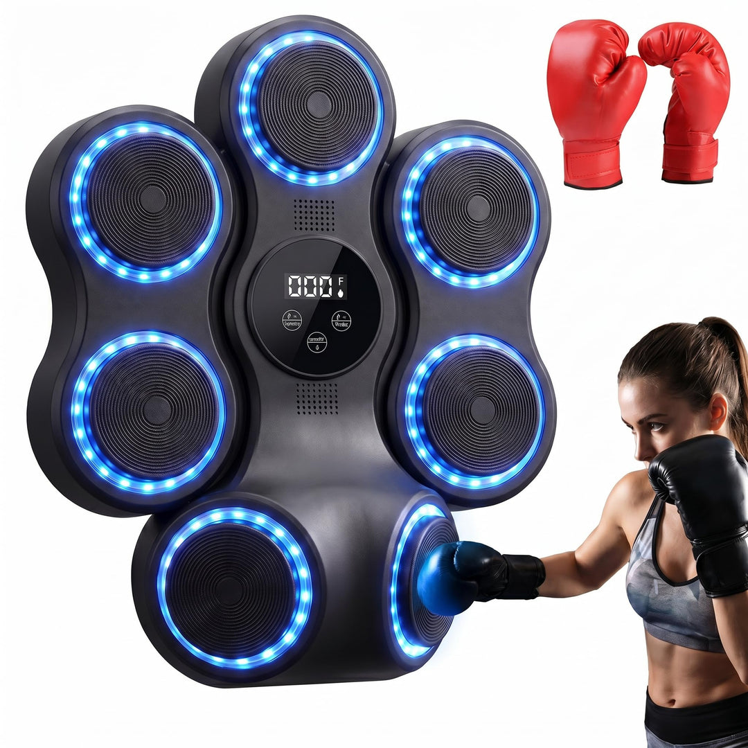 Music Boxing Machine für Erwachsene, Musikboxing Maschine mit LED-Lichtern, Bluetooth, 9 Geschwindig