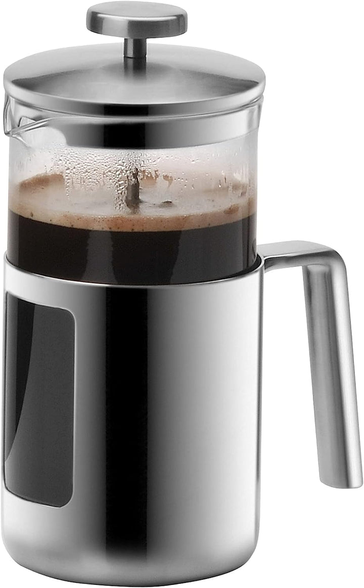 WMF Kult Coffeepress 1l, French Press, Kaffeebereiter für 6 Tassen, Glas, Cromargan Edelstahl mattie