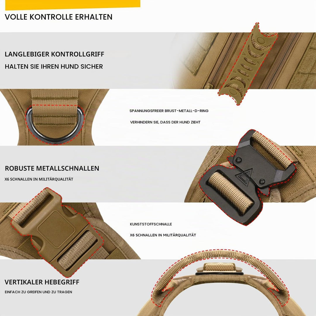 AIWAI Taktisches Hundegeschirr für mittlere und grosse Rassen, Molle-Panels Metallschnalle, Weste mi